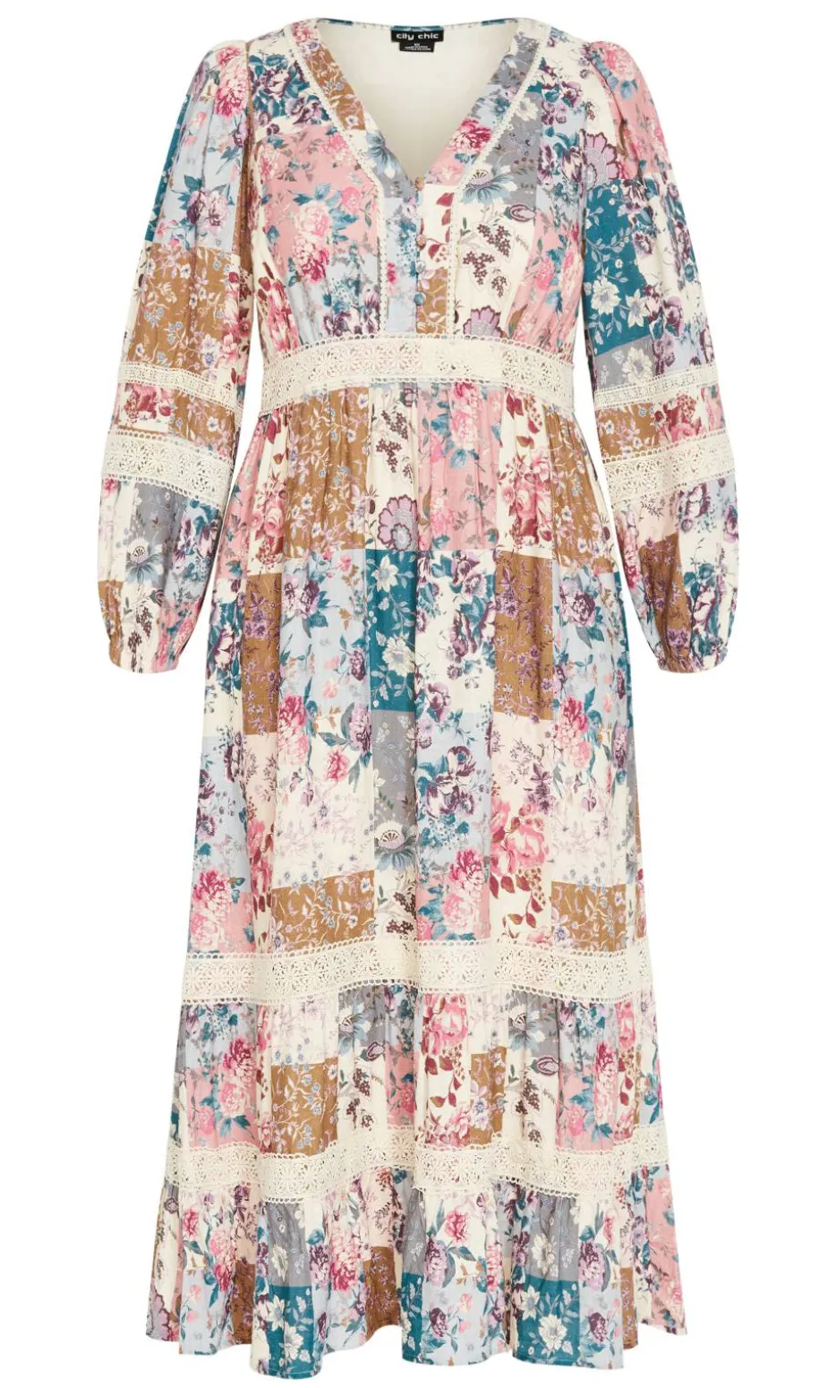 Florence Print Midi Dress - pastel pink