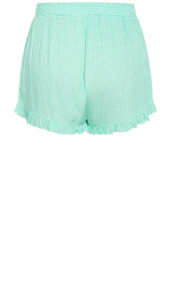 Gigi Gingham Pyjama Shorts - jade