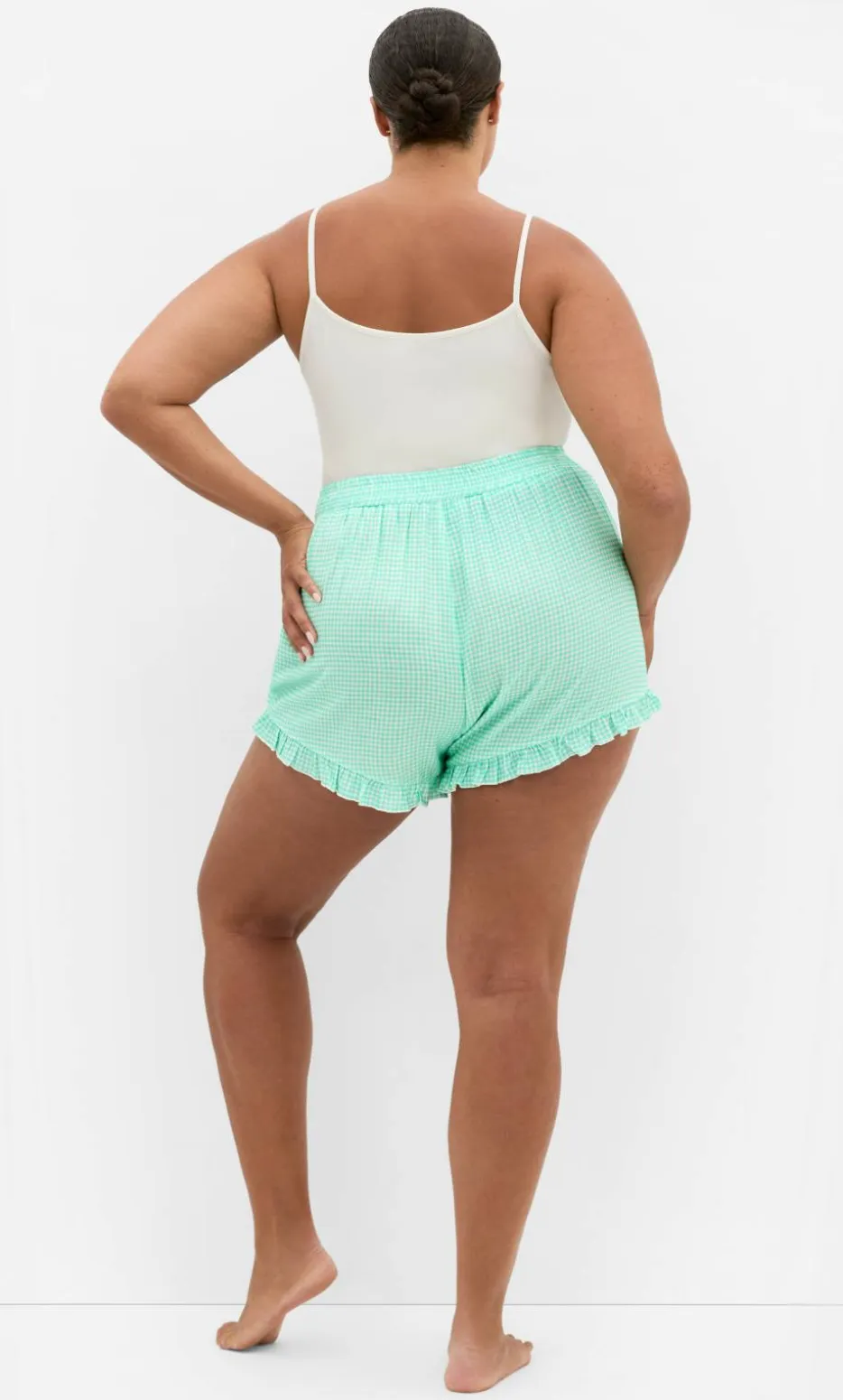 Gigi Gingham Pyjama Shorts - jade