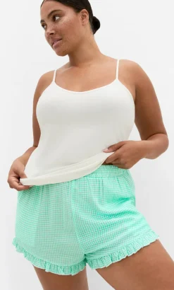 Gigi Gingham Pyjama Shorts - jade