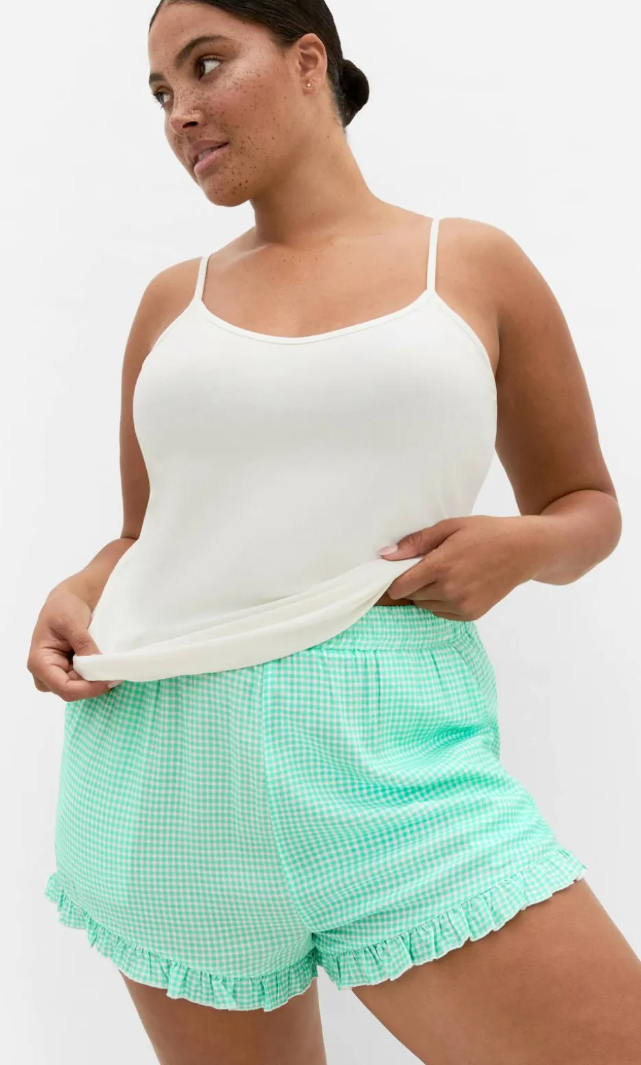 Gigi Gingham Pyjama Shorts - jade