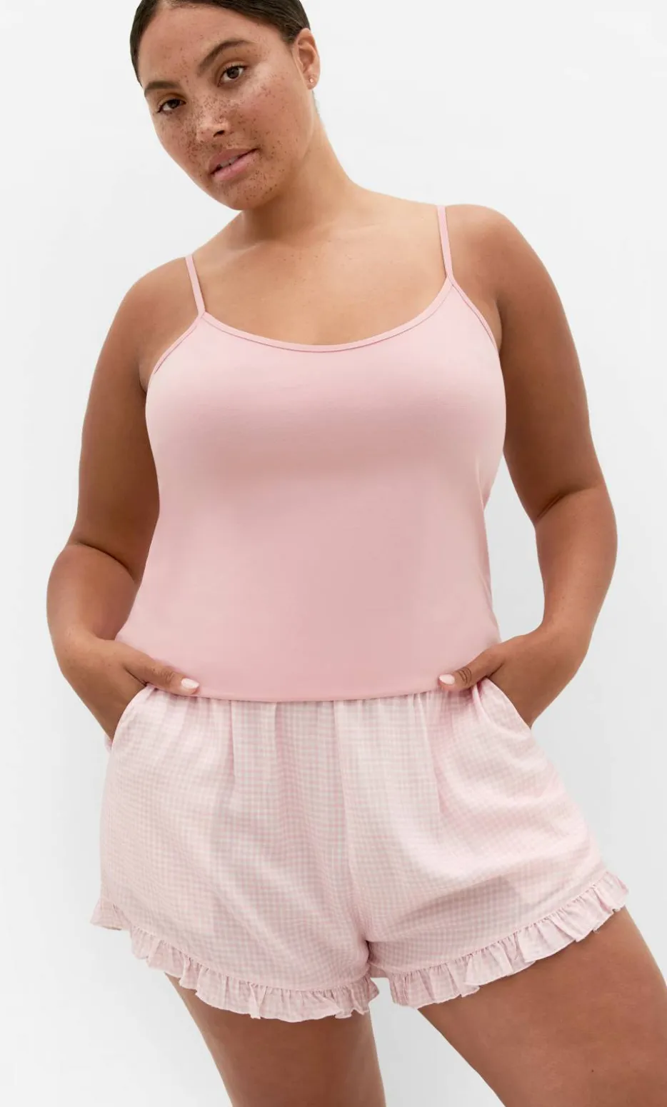 Gigi Gingham Pyjama Shorts - pink