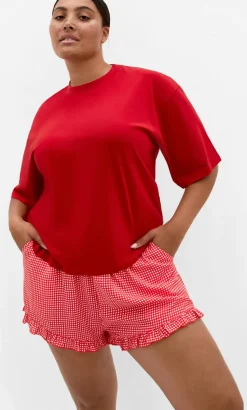 Gigi Gingham Pyjama Shorts - red