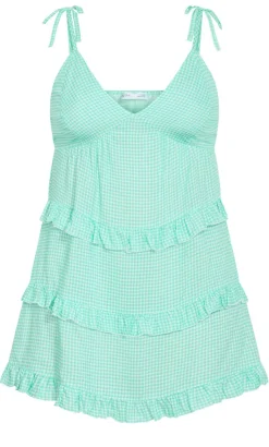 Gigi Gingham Sleep Chemise - jade