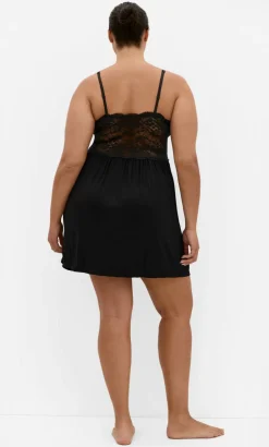 Gizelle Lace Trim Sleep Chemise - black