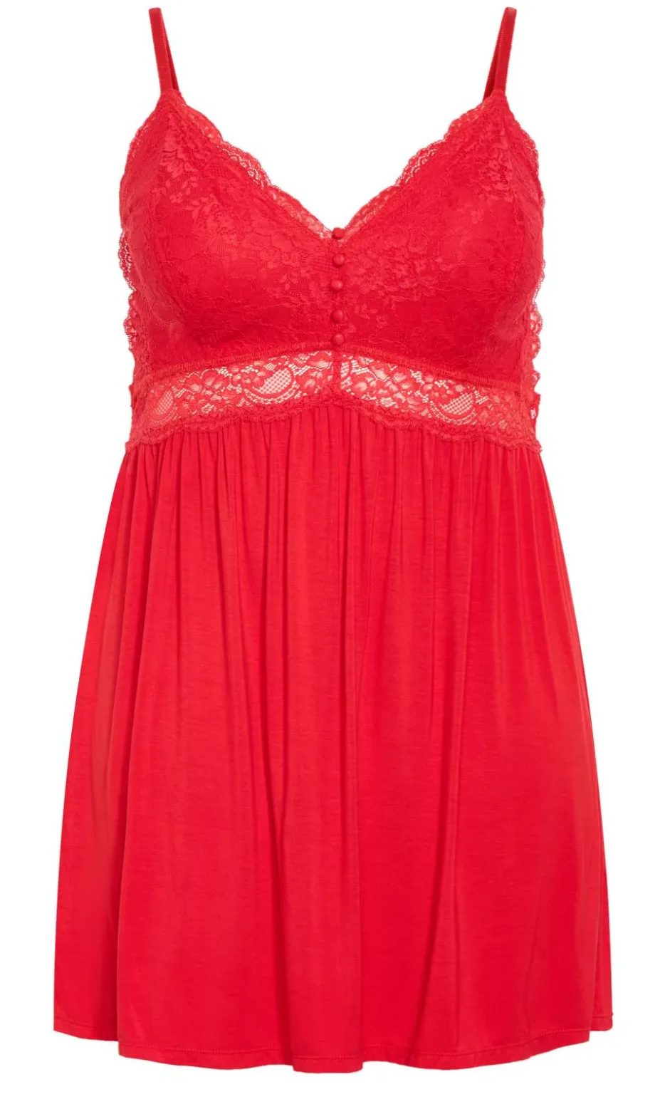 Gizelle Lace Trim Sleep Chemise - red