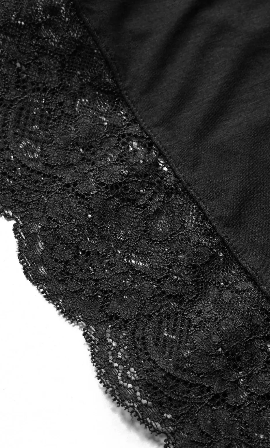 Gizelle Lace Trim Sleep Robe - black