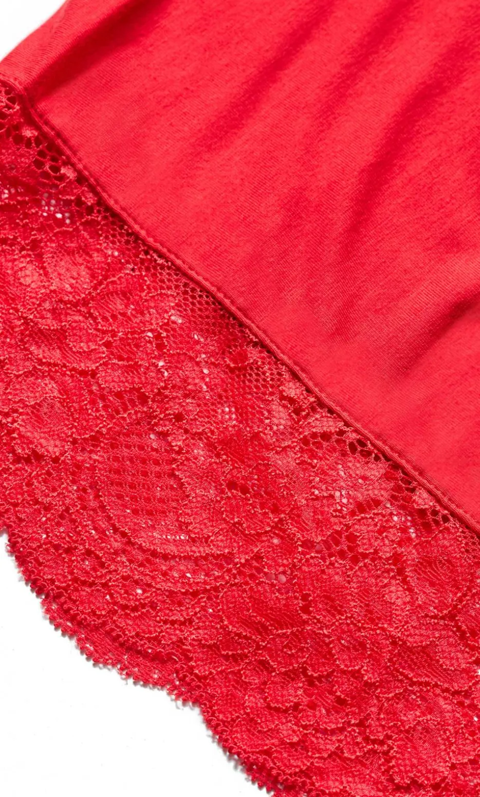 Gizelle Lace Trim Sleep Robe - red