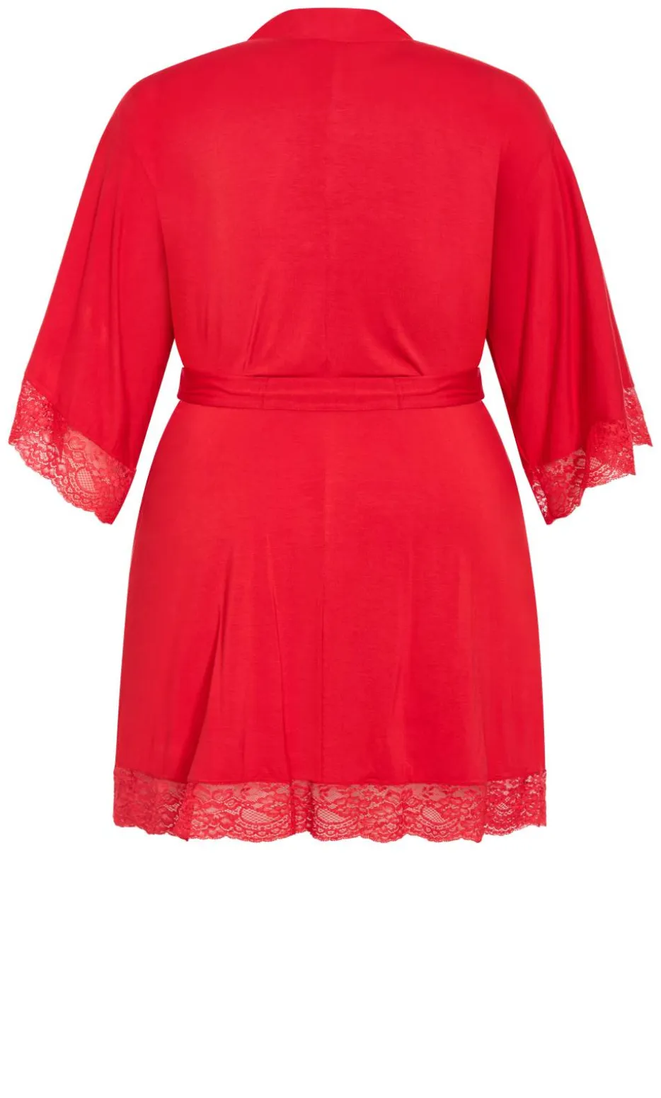 Gizelle Lace Trim Sleep Robe - red