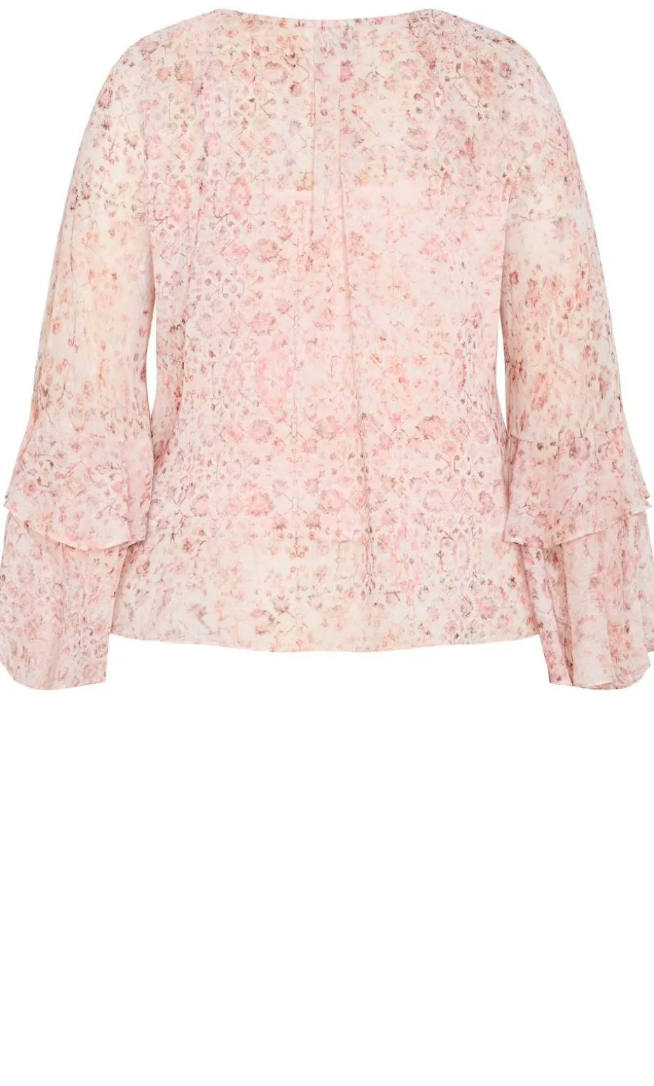 Glam Frill Print Top - blush pink
