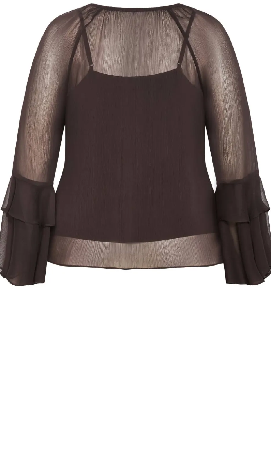 Glam Frill Top - espresso