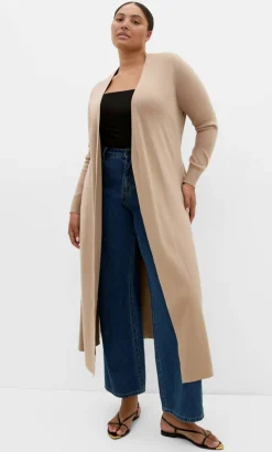 Goldie Longline Knit Cardigan - taupe