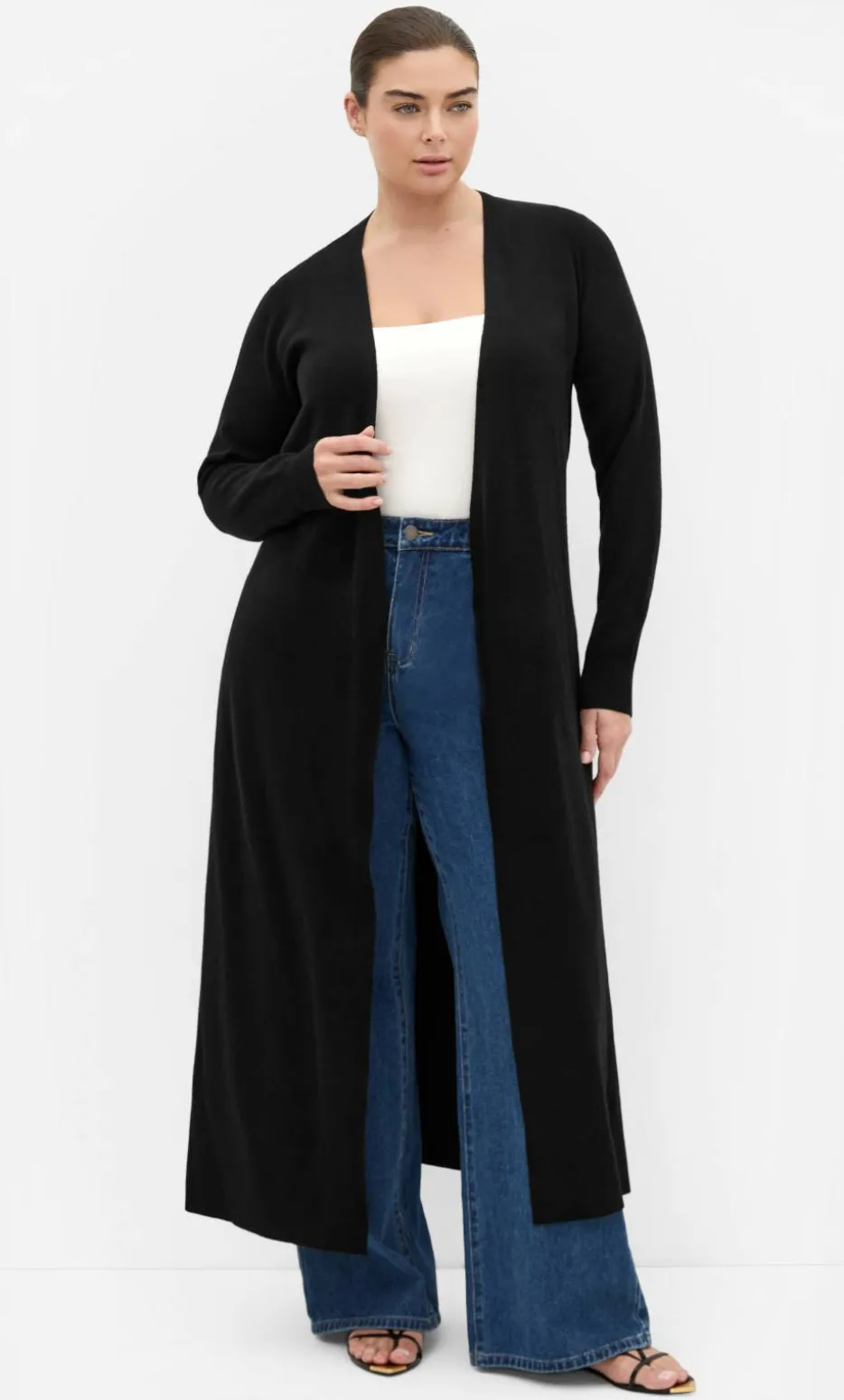 Goldie Longline Knit Cardigan - black