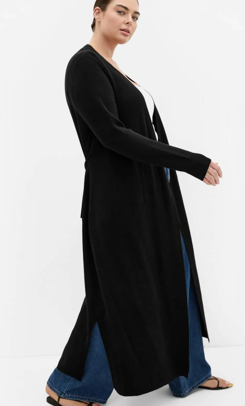 Goldie Longline Knit Cardigan - black