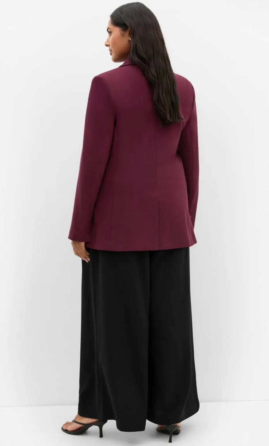 Halle Ponte Blazer - dark cherry