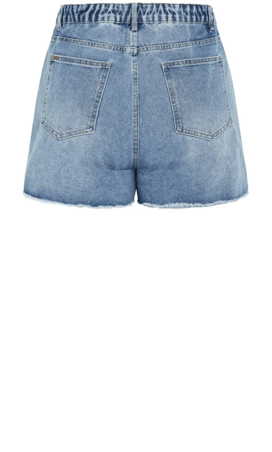 Hannah Rip Denim Short - mid wash