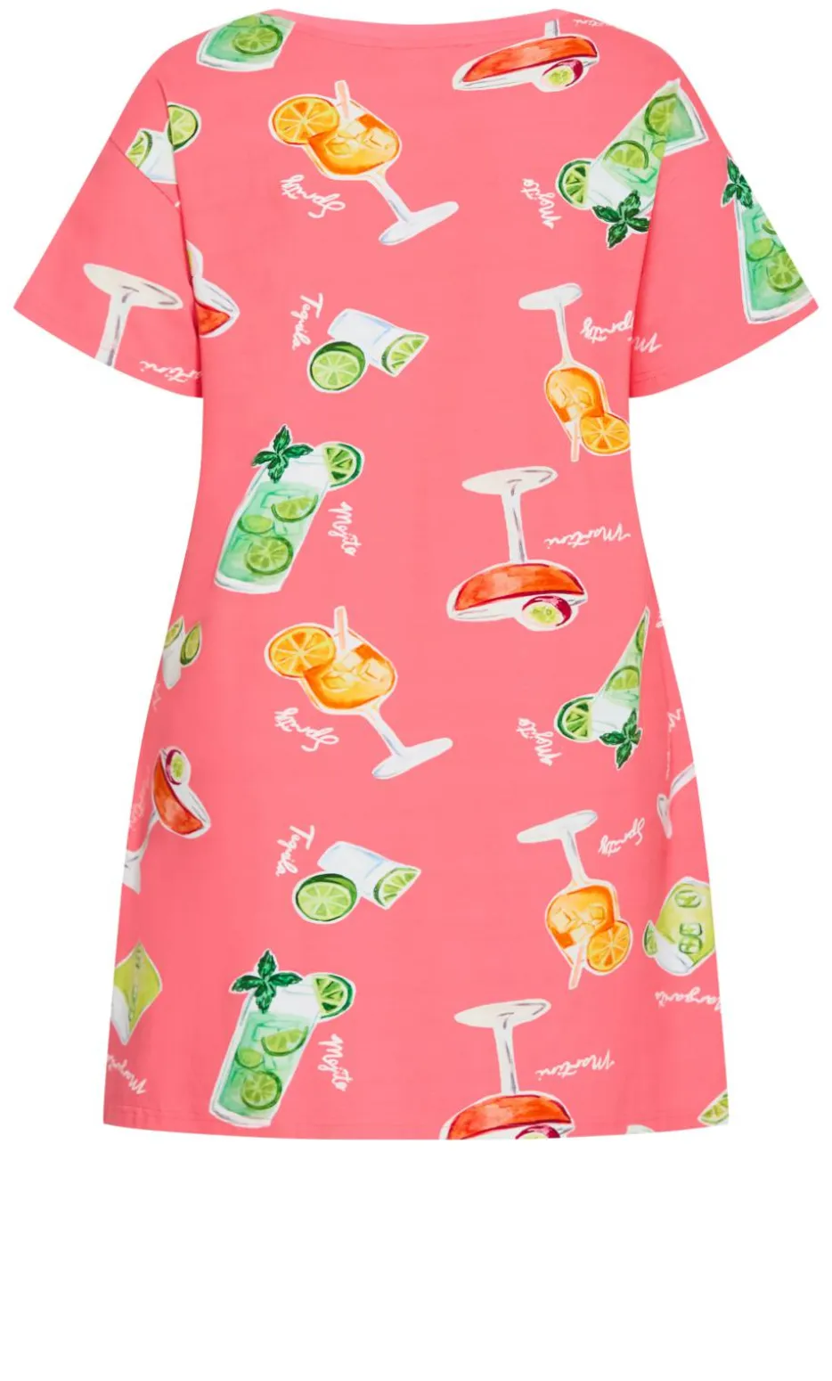 Happy Hour Print Sleep Shirt - coral