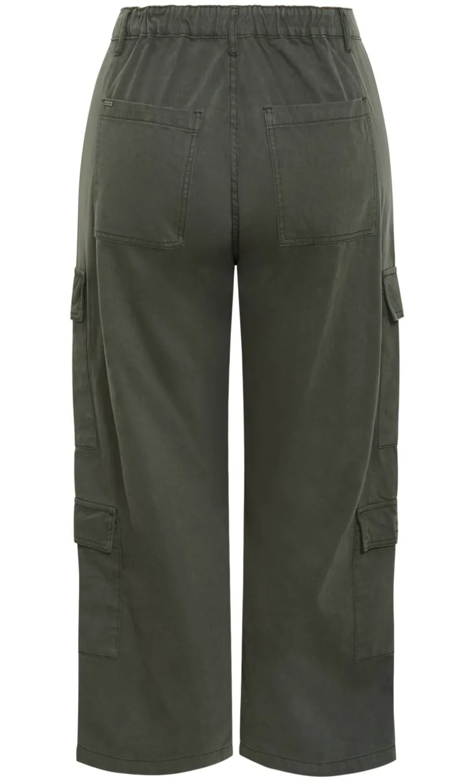 Harley Fit Ali Cargo Wide Leg Short Jean - khaki