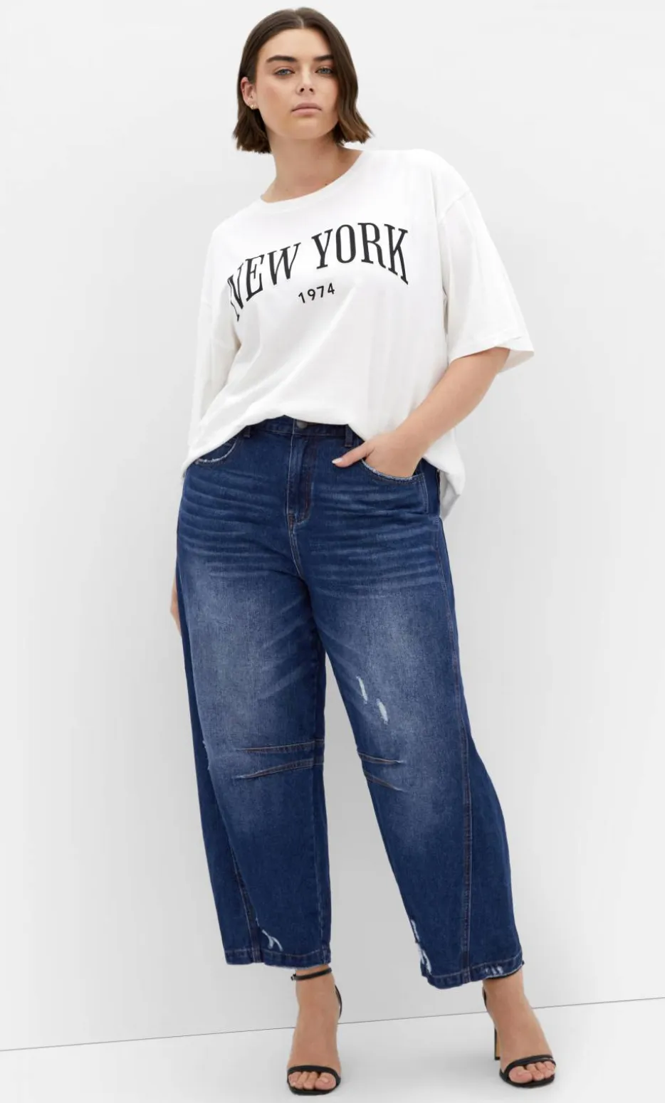 Harley Fit Bea Barrel Leg Jean - dark wash