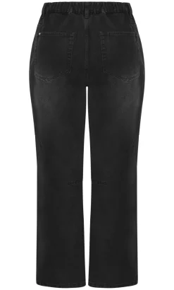 Harley Fit Bridget Barrel Leg Ankle Grazer Jean - black wash