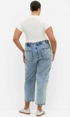 Harley Fit Bridget Barrel Leg Ankle Grazer Jean - stone wash
