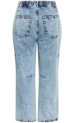 Harley Fit Bridget Barrel Leg Ankle Grazer Jean - stone wash