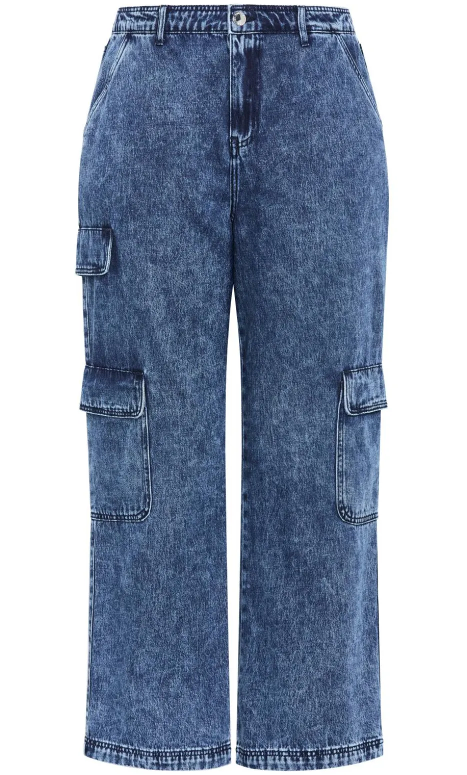 Harley Fit Cargo Detail Jean - mid wash