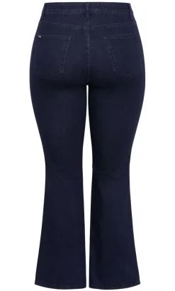 Harley Fit Carla Flare Leg Short Jean - dark wash