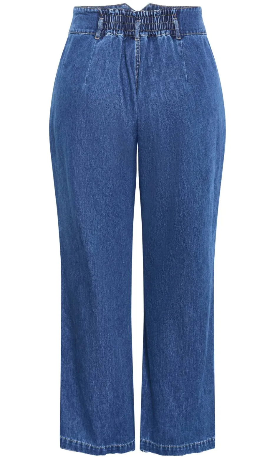 Harley Fit Corset Waist Wide Leg Jean - mid wash