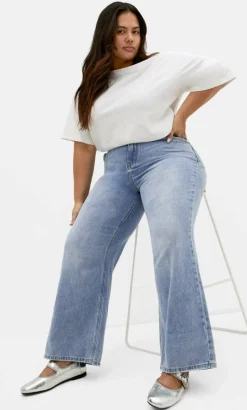 Harley Fit Hallie Wide Leg Jean - mid wash