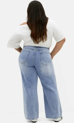 Harley Fit Hallie Wide Leg Jean - mid wash