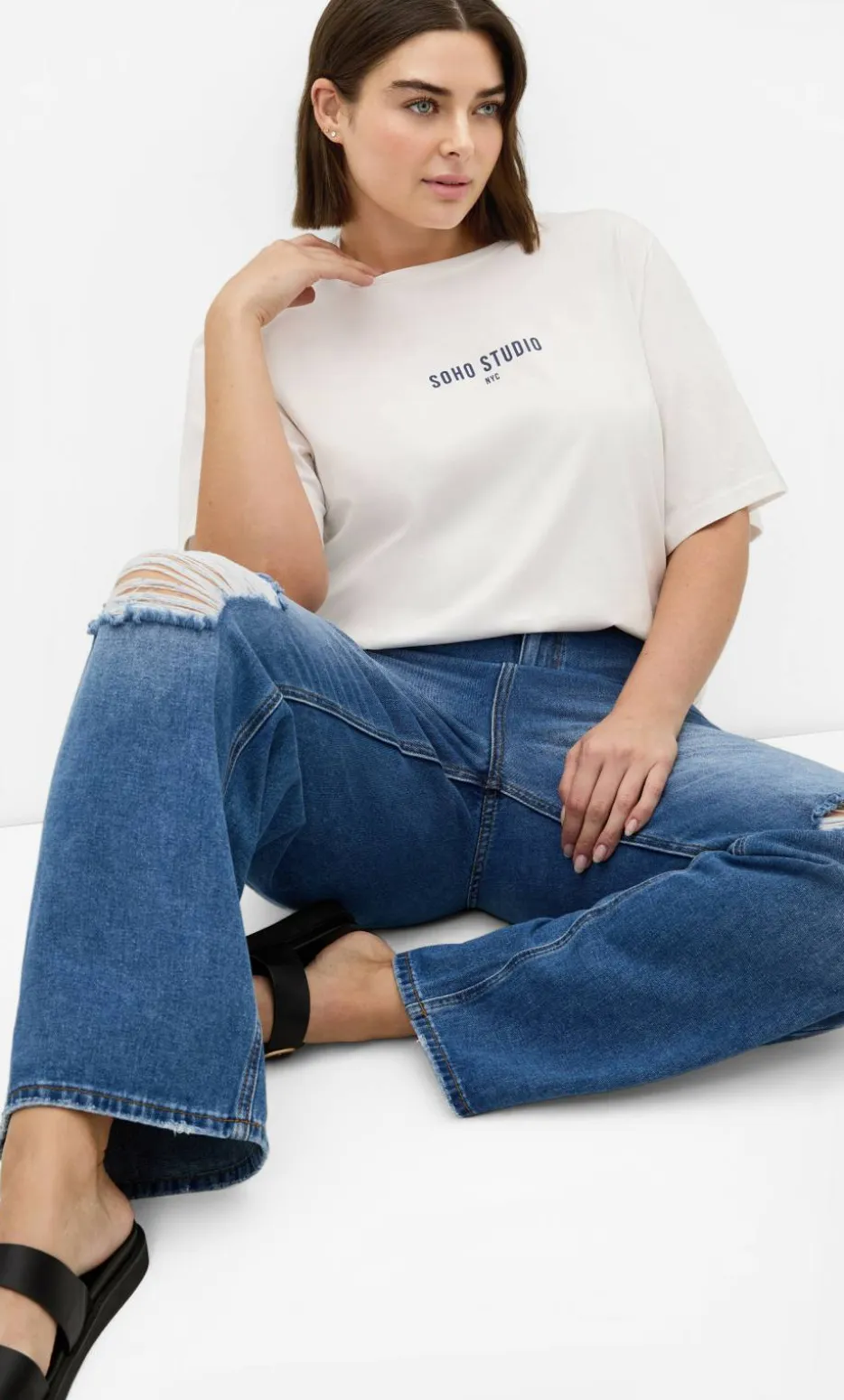 Harley Fit Harriet Wide Leg Short Jean - light wash
