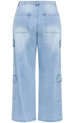 Harley Fit Iona Cargo Wide Leg Regular Jean - light wash