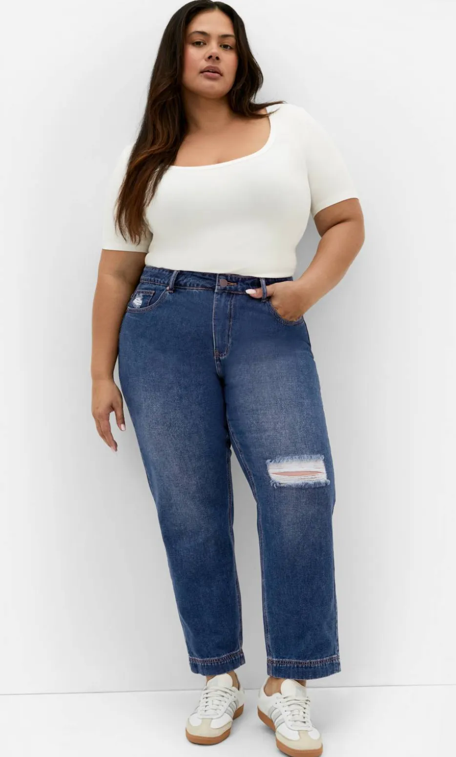 Harley Fit Kenia Straight Jean - mid wash