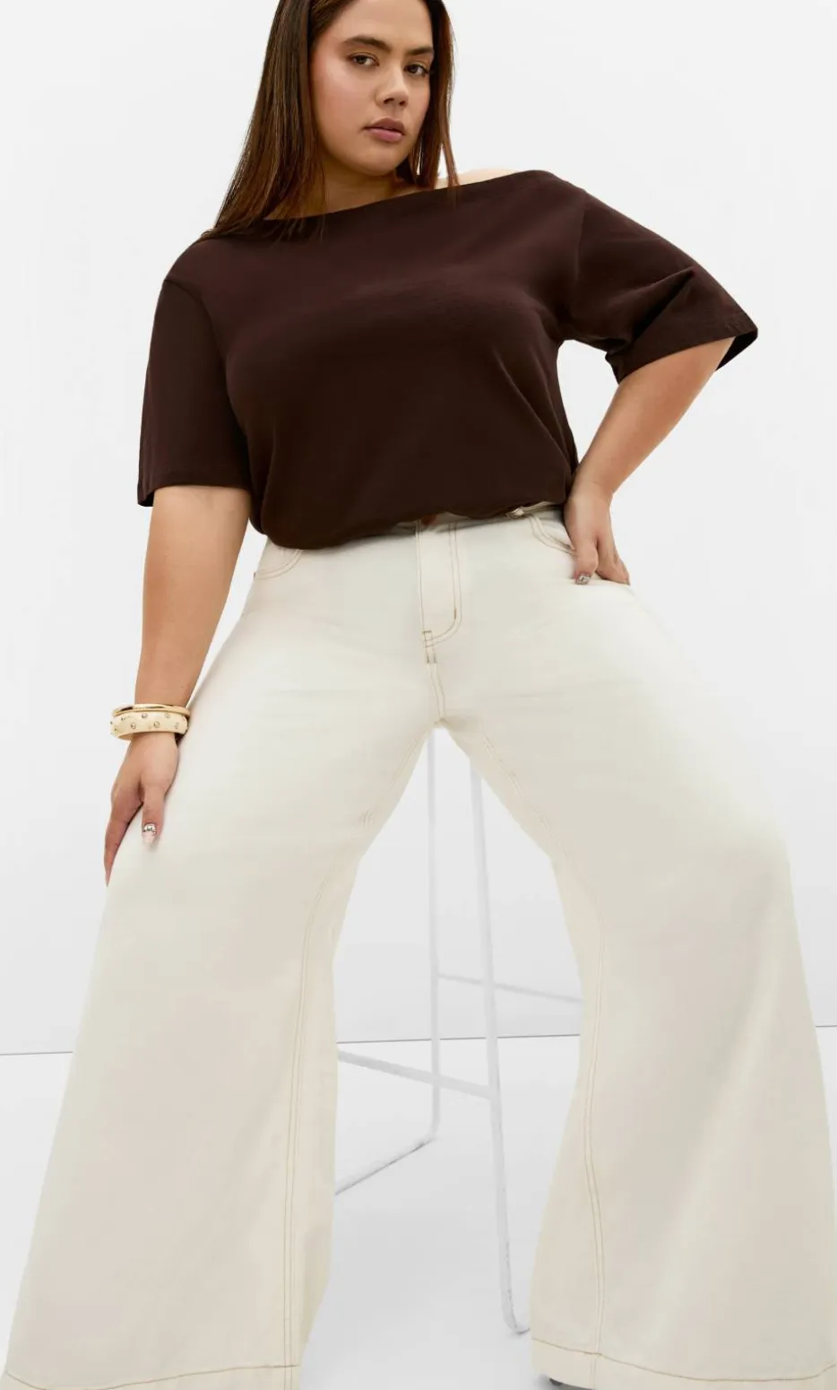 Harley Fit Piper Palazzo Regular Jean - white