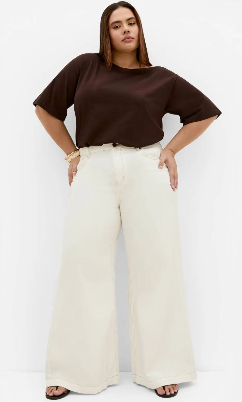 Harley Fit Piper Palazzo Regular Jean - white