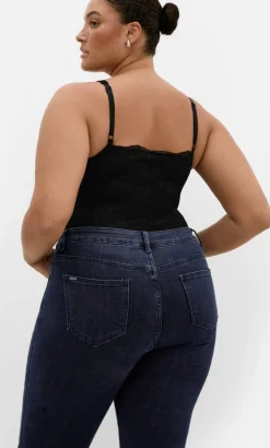 Harley Fit Side Split Flare Leg Jean - dark wash