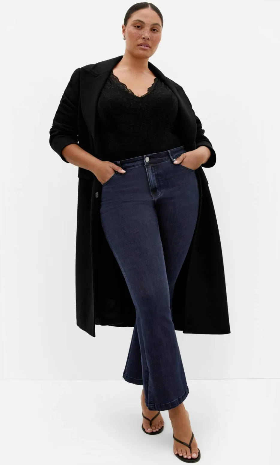 Harley Fit Side Split Flare Leg Jean - dark wash