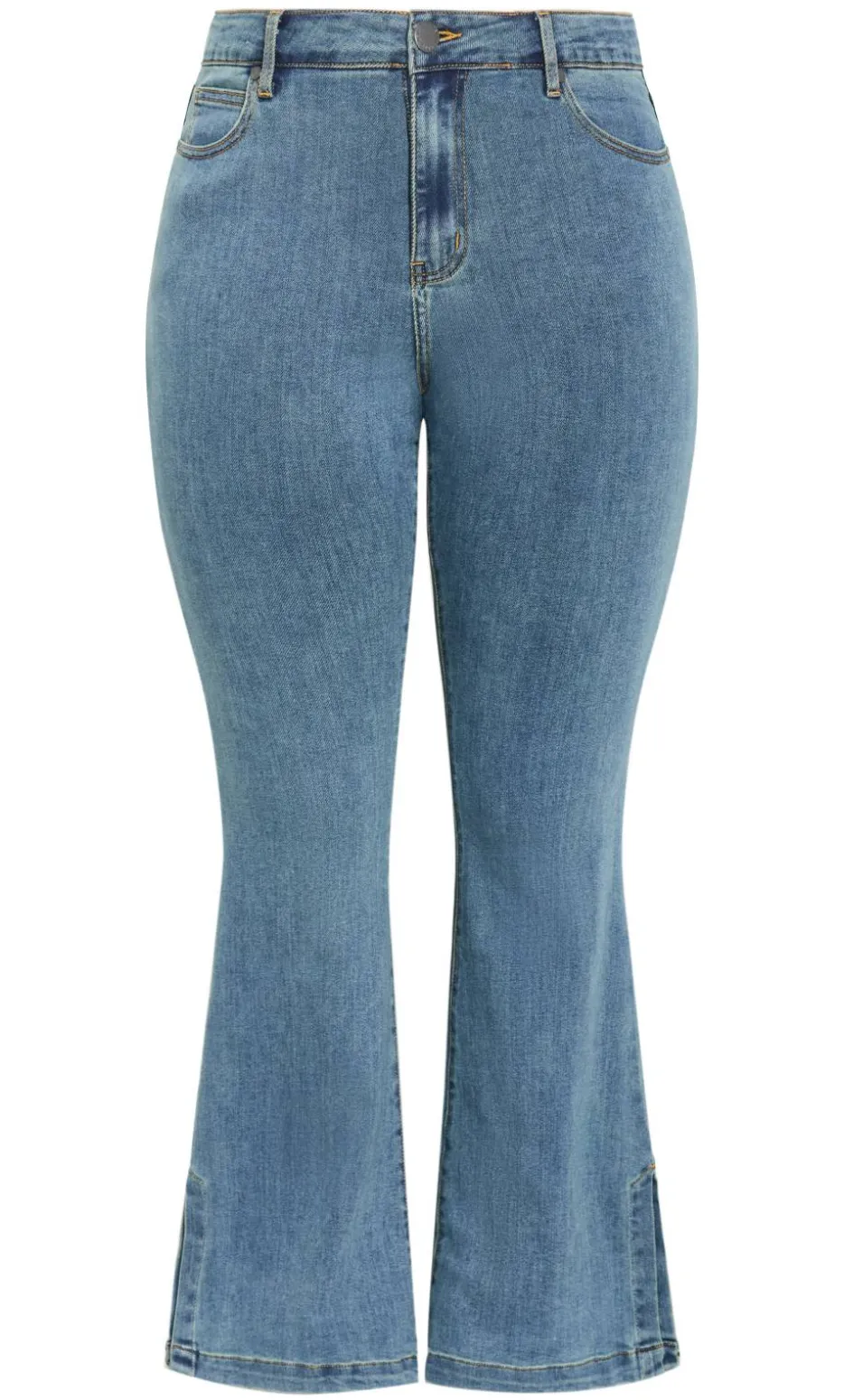 Harley Fit Side Split Flare Leg Jean - light wash