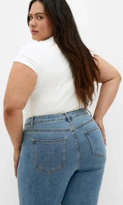 Harley Fit Side Split Flare Leg Jean - light wash