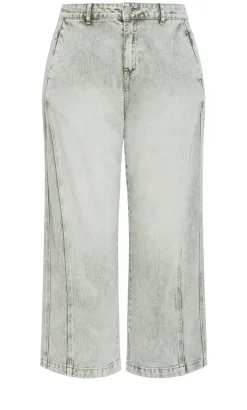 Harley Fit Tess Barrel Leg Ankle Grazer Jean - sage acid wash