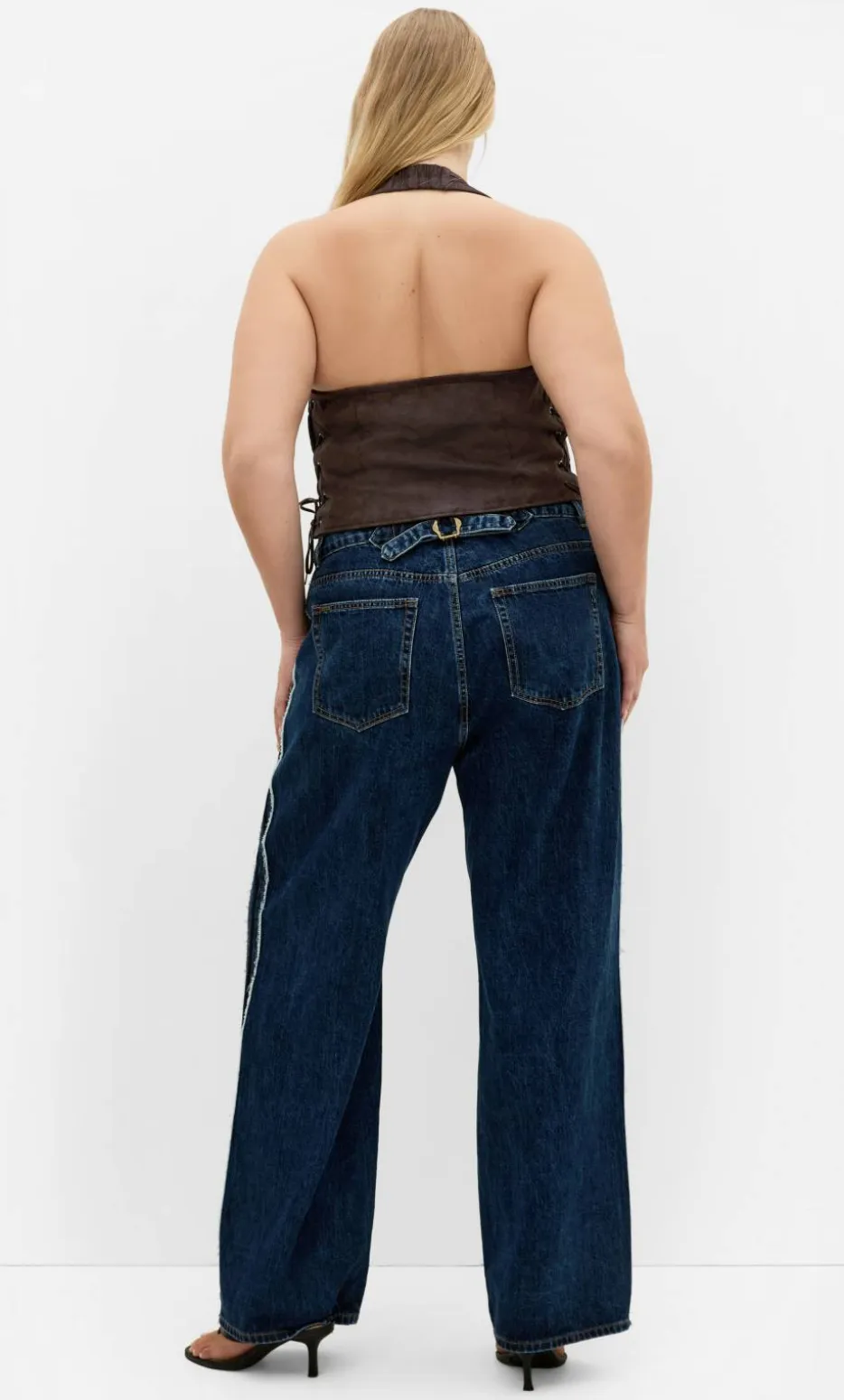 Harlow Sueded Halter Zip Top - espresso