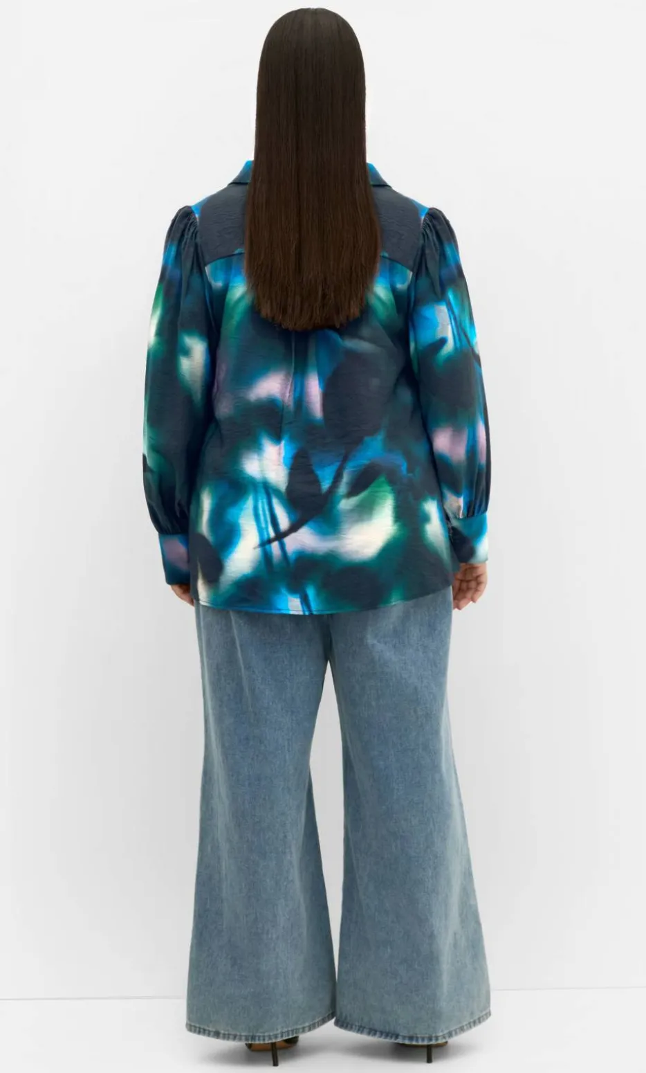 Hayley Haze Print Shirt - deep ocean