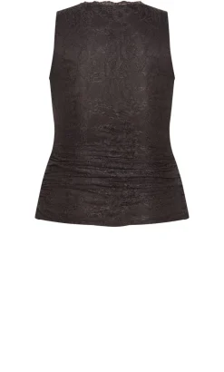 Haze Sleeveless Lace Top - espresso