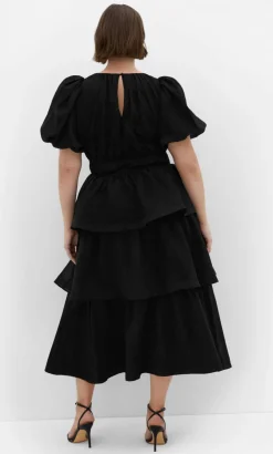 Heavenly Ruffle Maxi Dress - black