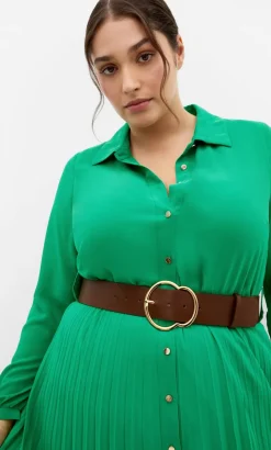 Honey Lane Pleat Midi Dress - kelly green