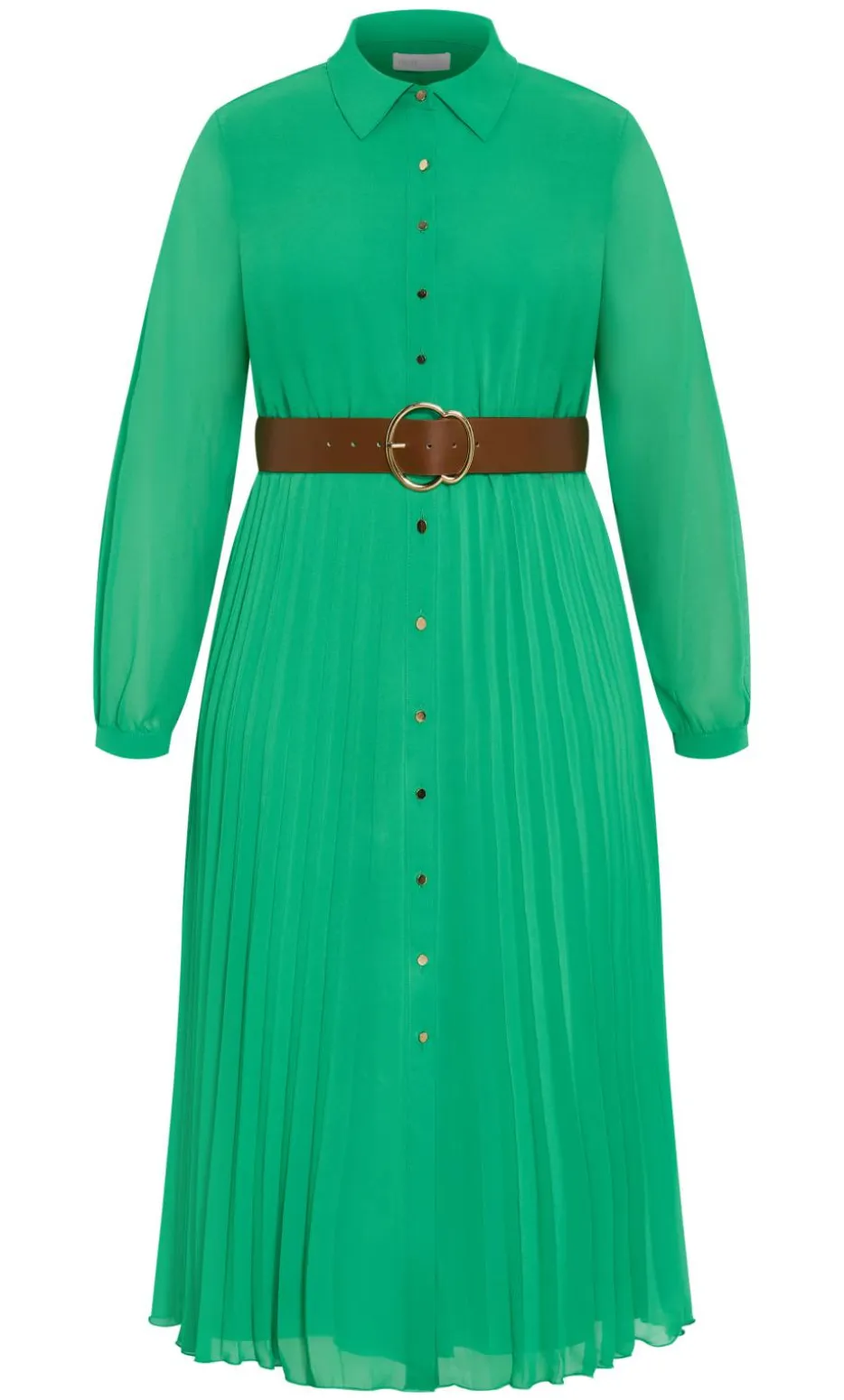 Honey Lane Pleat Midi Dress - kelly green