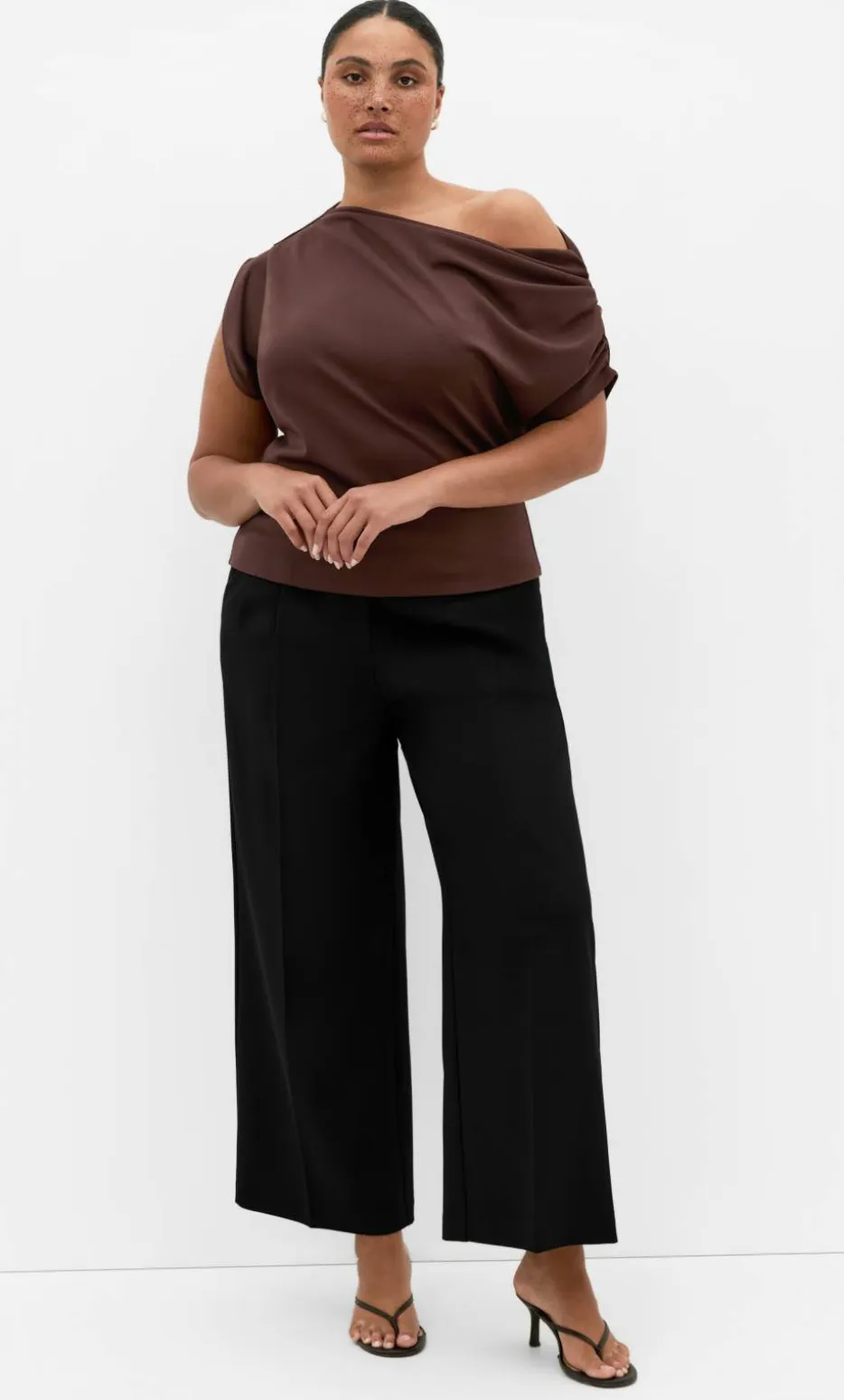 Imani Off Shoulder Top - chocolate