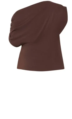 Imani Off Shoulder Top - chocolate