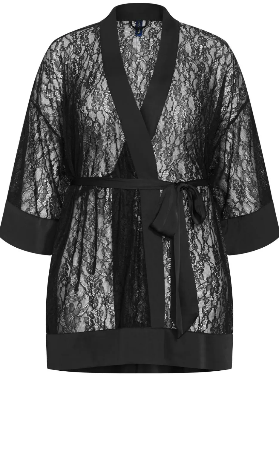 Ingrid Lace Wrap Kimono - black